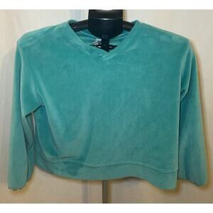 Zella Teal Velour Top Girls size 10/12